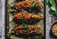 Jordanian Lamb Stuffed Roasted Eggplant Recipe