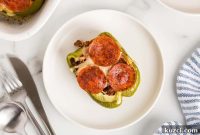 Keto Pepperoni Pizza Stuffed Peppers