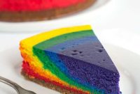 Rainbow Cheesecake Recipe with Colorful Layers