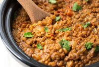 Slow Cooker Curried Lentils