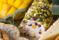 Mango Cheese Log with Pistachio Crust