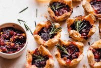 Gouda Puff Pastry Bites with Spiced Rum Cranberry Sauce