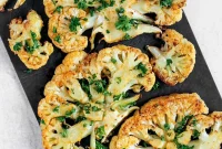 Roasted Vegan Cauliflower Steaks with Crispy Edges