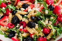 Berry Pasta Salad with Feta and Spinach