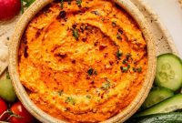 Roasted Red Pepper Feta Dip Htipiti Tirokafteri