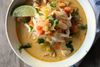 Thai Chicken Noodle Soup with Coconut Curry Broth