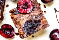 Fudgy Cherry Brownies with Dark Chocolate