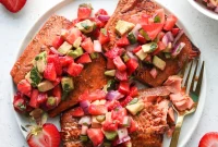 Balsamic-Glazed Grilled Salmon with Strawberry Avocado Salsa