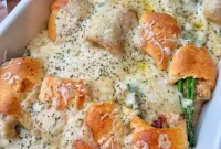 Chicken Asparagus Croissant Casserole