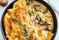 Creamy Chicken and Mushroom Pie Recipe with Flaky Crust