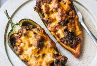 Spicy Low-Carb Stuffed Poblano Peppers Recipe