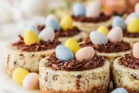 Mini Easter Egg Cheesecakes with Chocolate Ganache Recipe