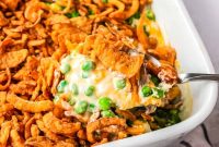 Creamy Green Pea Casserole with Crispy Topping