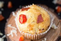 Mini Pizza Muffins with Mozzarella and Pepperoni