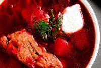 Classic Red Borscht Recipe with Ribs