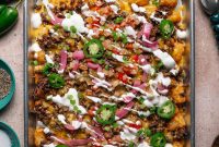 Beef Loaded Tater Tots with Lime Crema