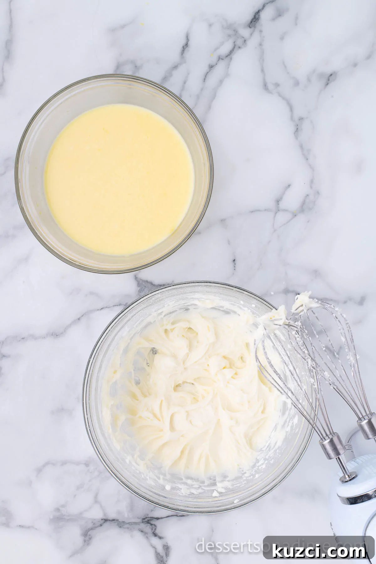 Red White and Blue Trifle Recipe for 4th of July 5 Cream cheese mixture in a bowl