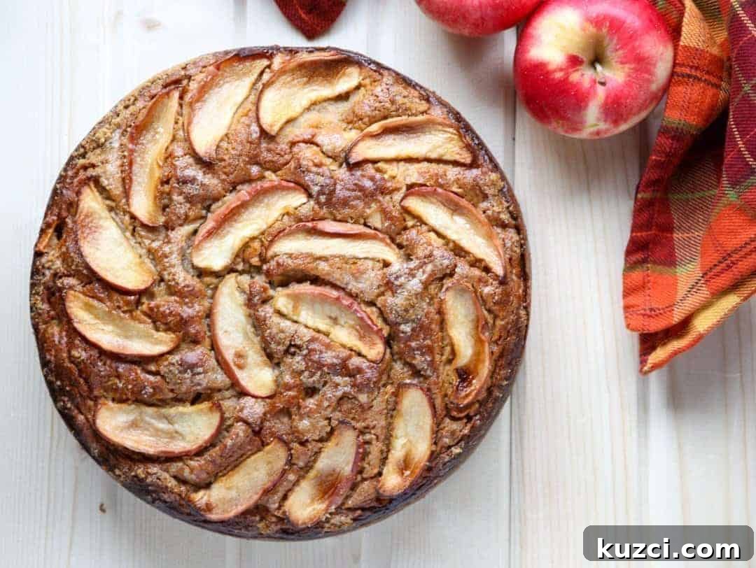 Apple Ricotta Cake topped with Apple Slices