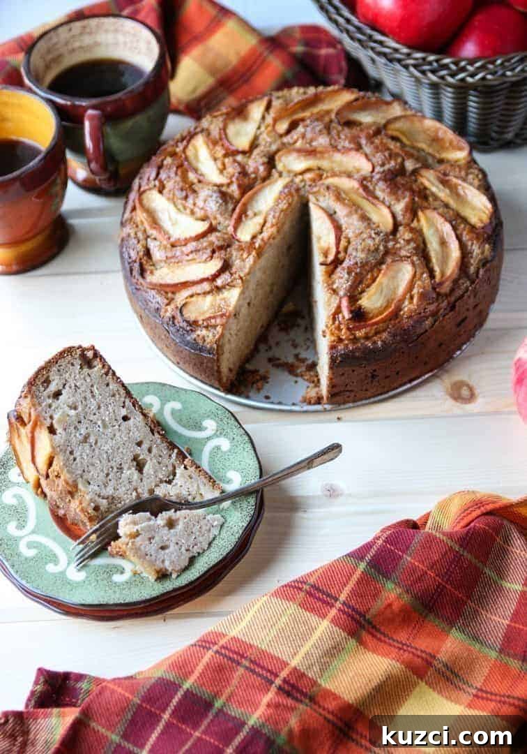 A cake on a table, with a slice of cake on a plate