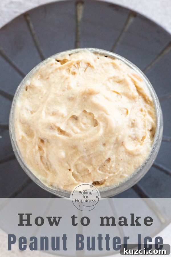 This creamy peanut butter ice cream doesn't require raw eggs or an ice cream maker. Creamy, crunchy, delicious - what more could you ask for?