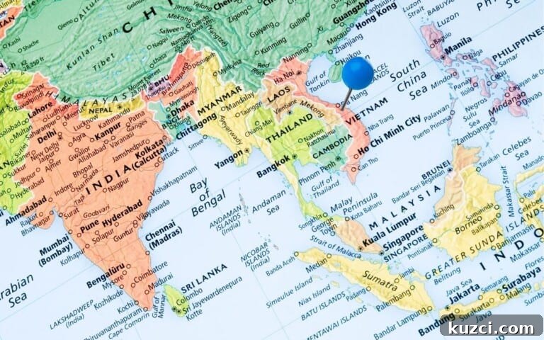Nuoc Cham Recipe: Authentic Vietnamese Dipping Sauce 4 blue pin marks vietnam on map of asia