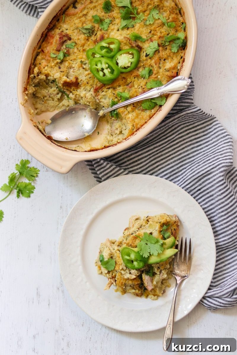 Salsa Verde Pulled Pork Casserole, Paleo Whole30 Low Carb 2 Salsa Verde Paleo Pulled Pork Casserole