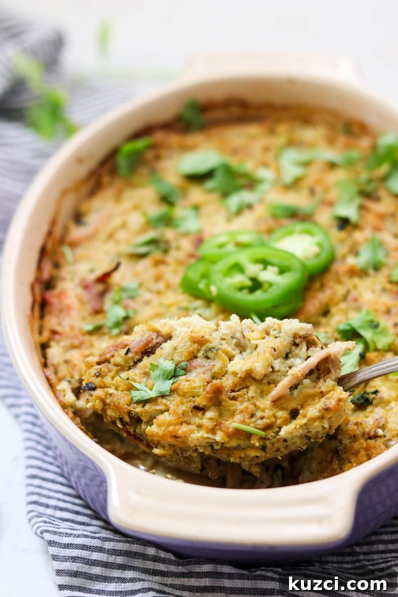 Salsa Verde Pulled Pork Casserole, Paleo Whole30 Low Carb 3 Salsa Verde Paleo Pulled Pork Casserole