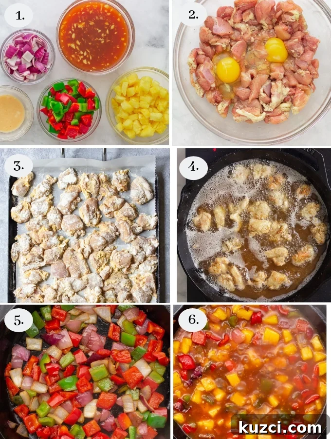 Crispy Sweet and Sour Chicken Recipe That Beats Takeout 5 Step by step pics on how to make sweet and sour chicken