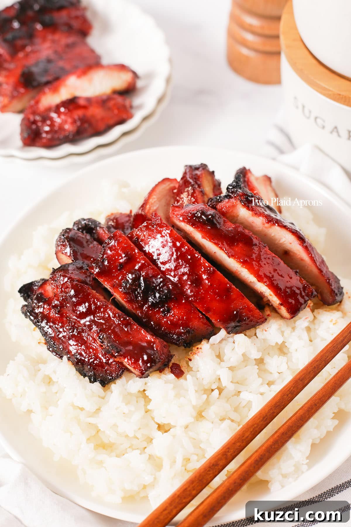 Sticky Char Siu Chicken: Cantonese BBQ Chicken Recipe 2 Side shot of char siu chicken.