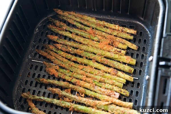 Crispy Air Fryer Asparagus Keto Recipe 9 Finished air fried asparagus