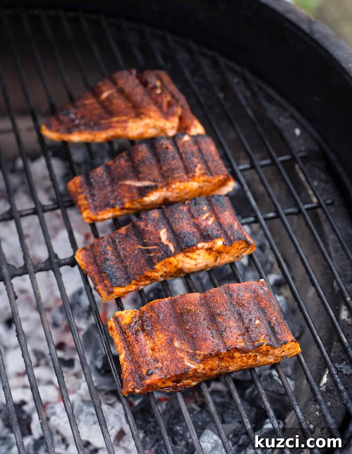 Grilled Salmon Salad Recipe with Citrus Vinaigrette 4 Salmon on the grill