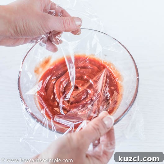 1-Minute Sugar-Free Zesty Cocktail Sauce Recipe 11 Covering with Plastic Wrap | Low-Carb, So Simple