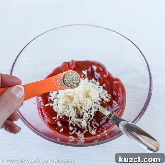1-Minute Sugar-Free Zesty Cocktail Sauce Recipe 7 Adding 1/4 Teaspoon Ground Black Pepper | Low-Carb, So Simple