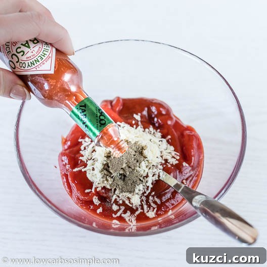 1-Minute Sugar-Free Zesty Cocktail Sauce Recipe 8 Adding 15 Drops Tabasco | Low-Carb, So Simple