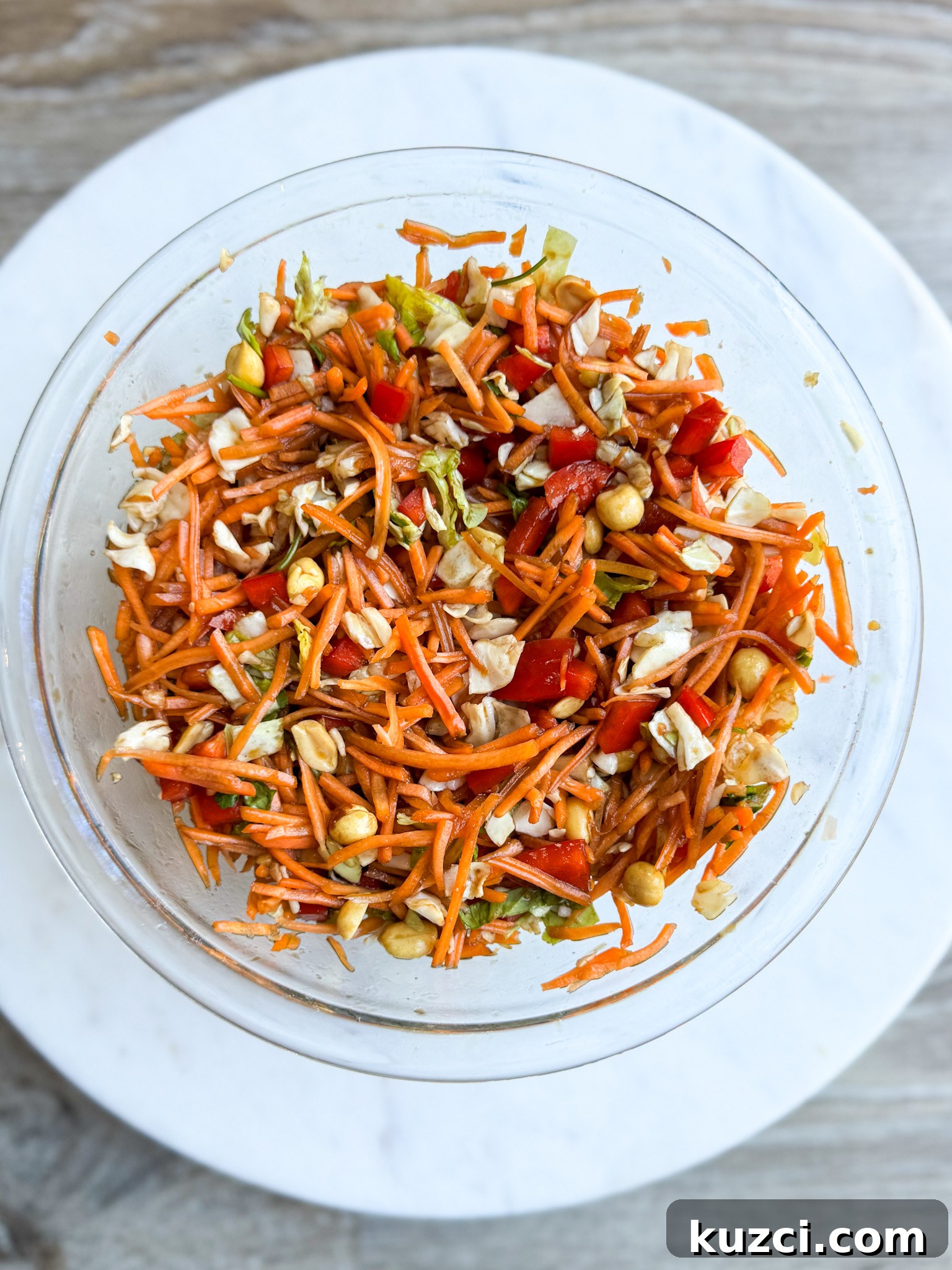 Final plated Thai Crunch Carrot Salad