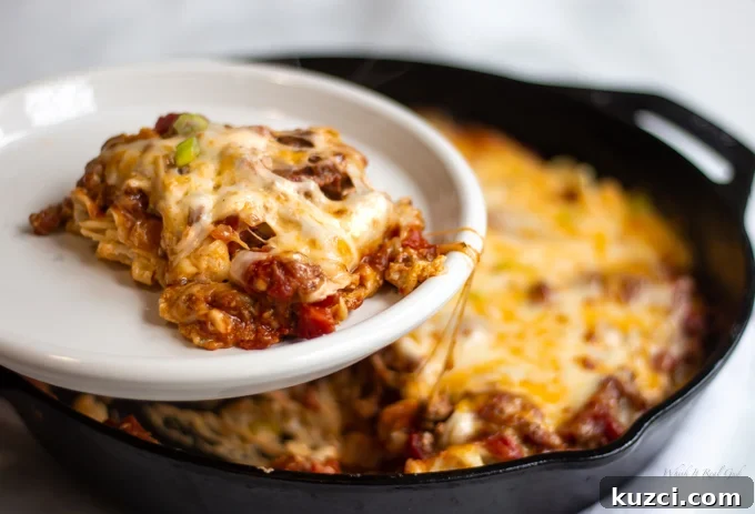 A plate of sliced homestyle ground beef casserole