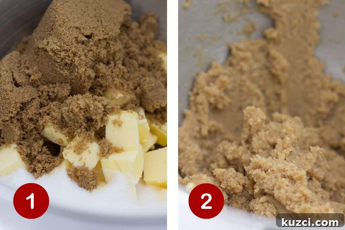 Chewy Cowboy Cookies Recipe: Soft, Chunky, Irresistible 5 Making the cookie dough with cold butter.