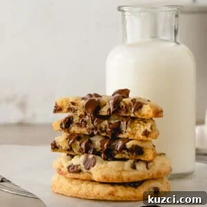 Chocolate Chip Cookies Without Brown Sugar 8 Chocolate Chip Cookies without Brown Sugar stacked.