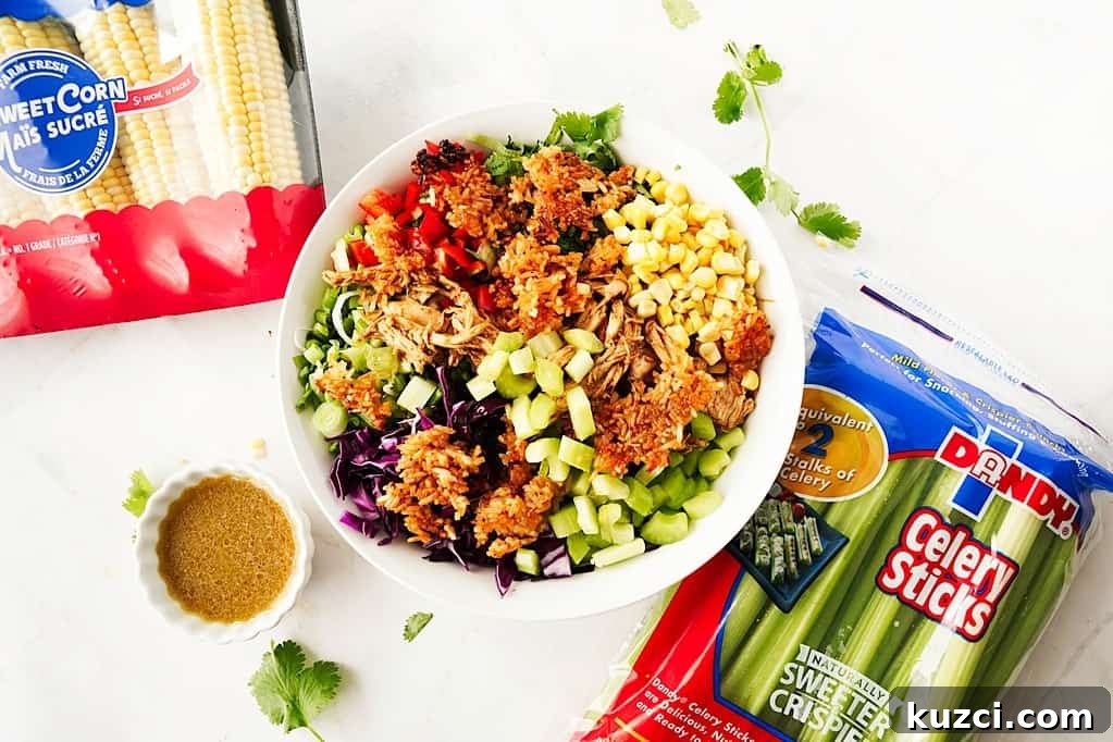 Teriyaki Crispy Rice Salad with Celery and Corn for Weeknights 10 Crispy Rice Salad Hero Image