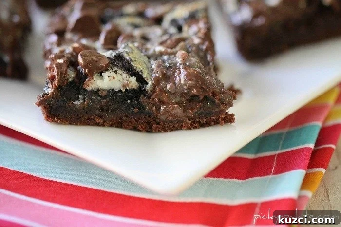 Gooey Cookies and Cream Double Chocolate Cake Bars