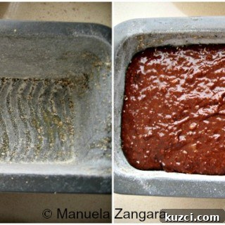Double Chocolate Whole Wheat Banana Bread Recipe 4 Loaf in pan before baking