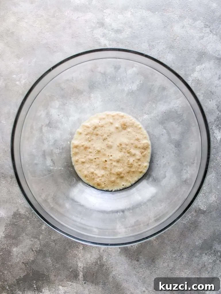 Pull-Apart Star Bread Recipe 7 star bread yeast proofed in bowl