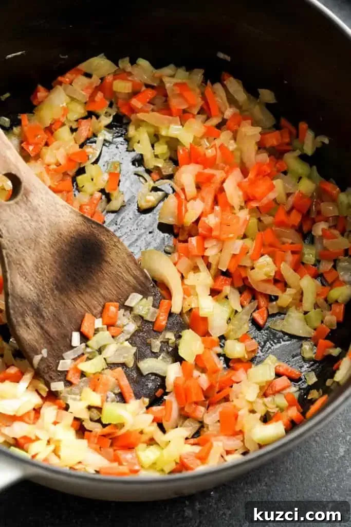 Mirepoix in dutch oven for soup base.