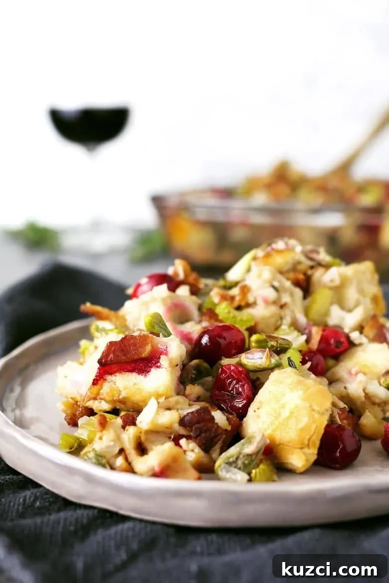 Bacon Cranberry and Pistachio Vinaigrette Recipe 4 Homemade bacon cranberry pistachio dressing on a plate