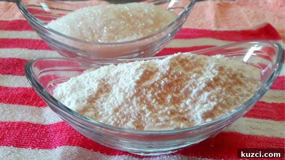 How to Make Boora (Tagar) at Home: Step-by-Step Guide 8 Boora in a bowl with another bowl of plain sugar placed beside it.