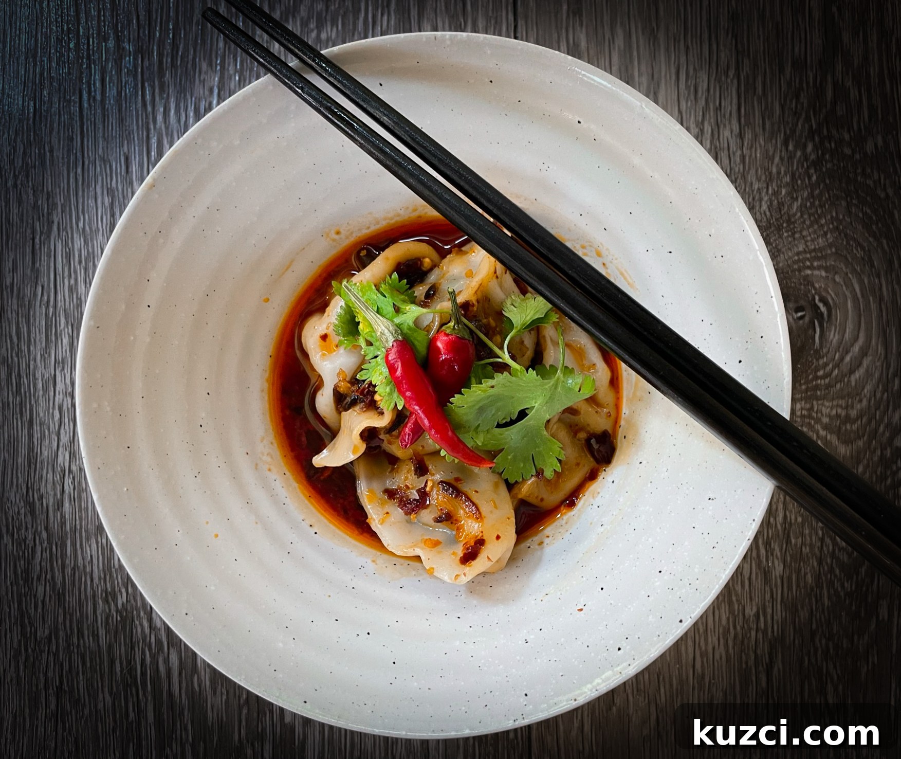 Serve dumplings with garlic chili oil
