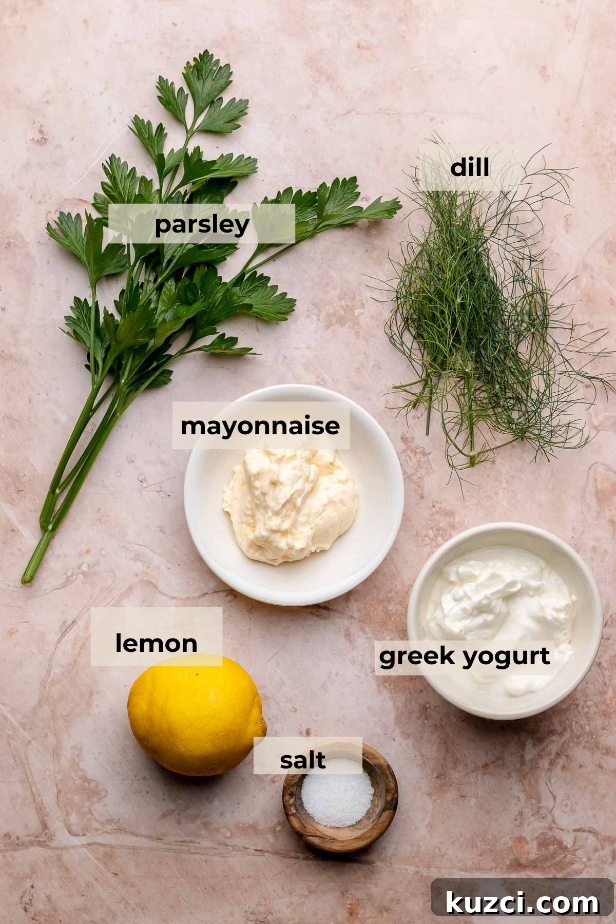 Crispy Corn and Zucchini Fritters with Herbed Yogurt Sauce 4 Ingredients for herb yogurt sauce.