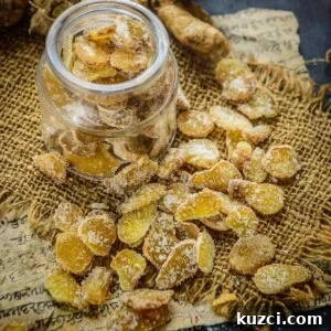 Homemade Crystallized Ginger Candy 15 Homemade ginger candy or crystallized ginger.