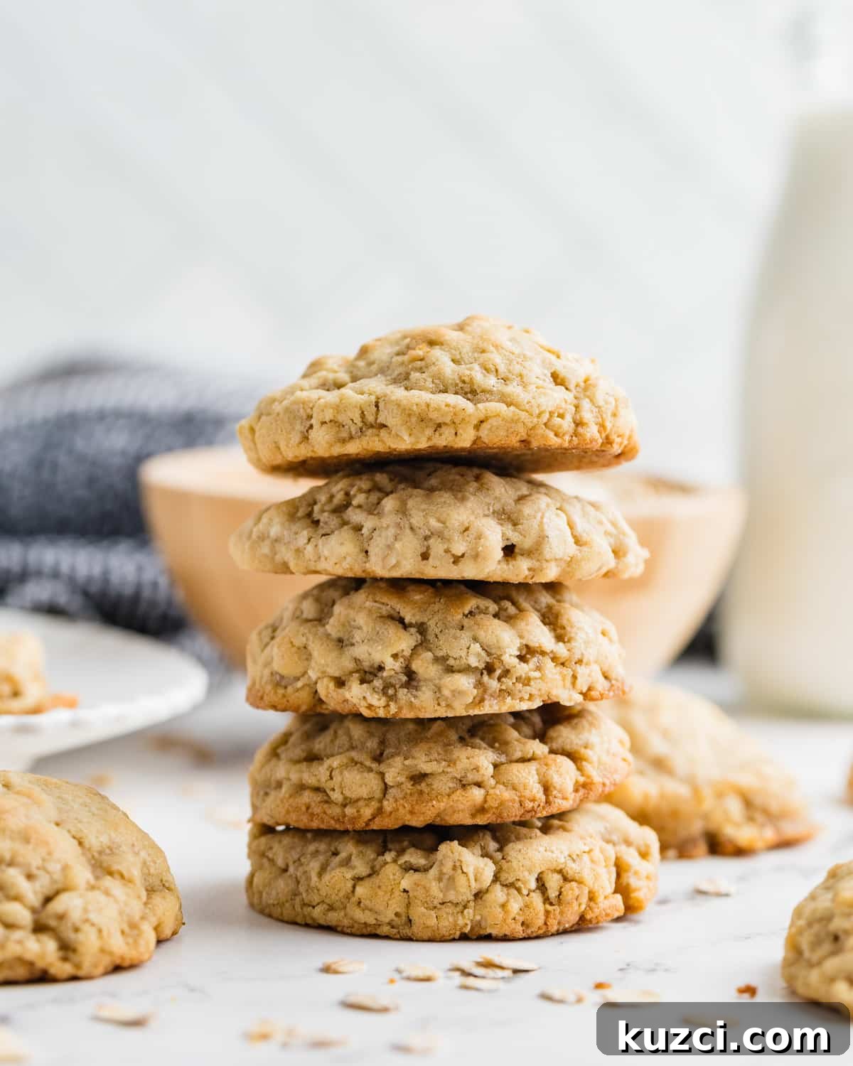 a stack of gluten-free oatmeal cookies