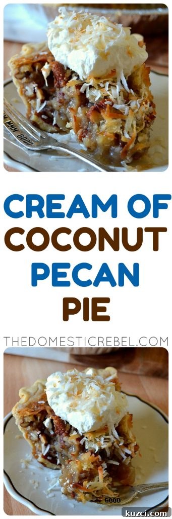 Creamy Coconut Pecan Pie Recipe 6 Cream of Coconut Pecan Pie photo collage